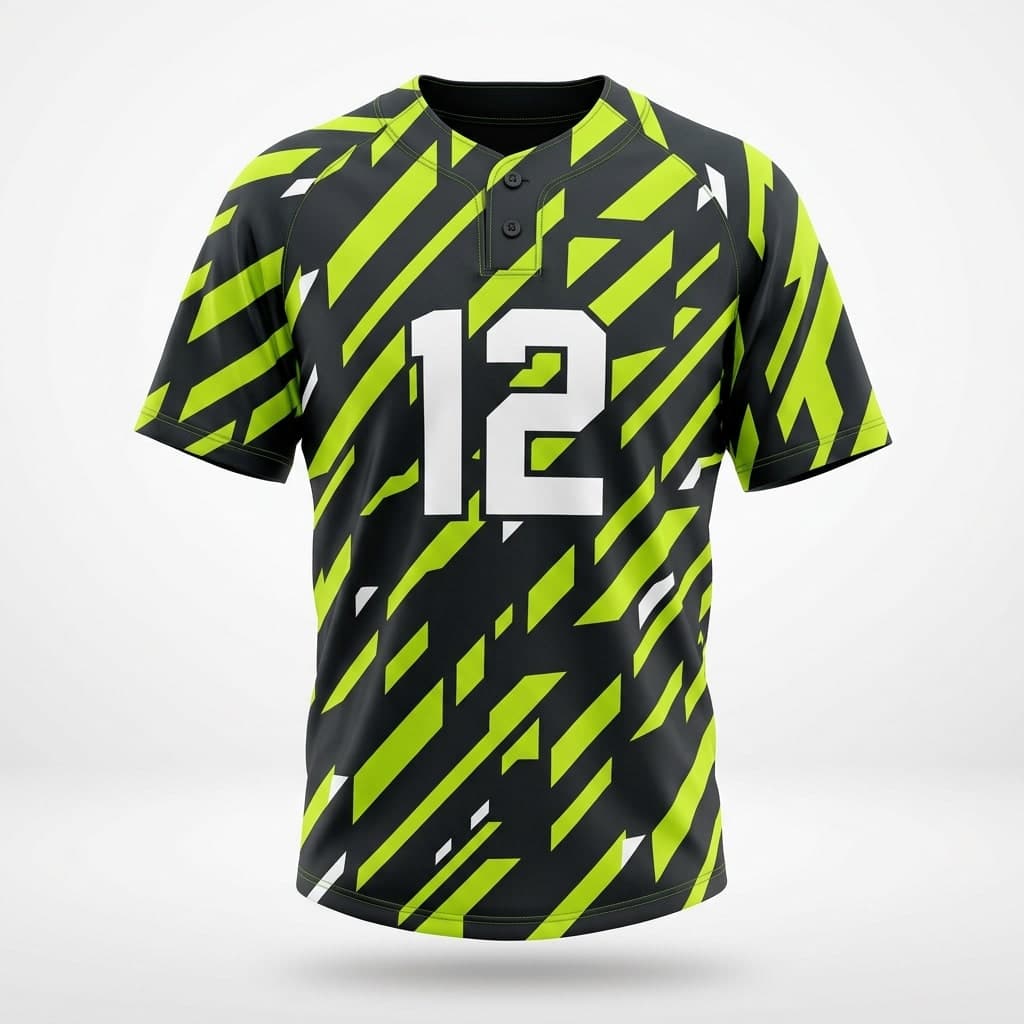 Sublimated two-button baseball jersey